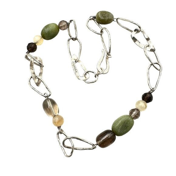 Silpada Womens Necklace Smoky Quartz Citrine Jade Sterling Silver N218 - Picture 2 of 4